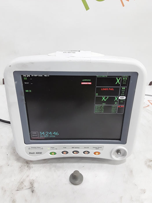 GE Healthcare Dash 4000 - GE/Nellcor SpO2 Patient Monitor