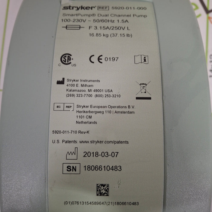 Stryker SmartPump Dual Channel Tourniquet