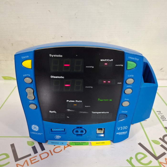 GE Healthcare Dinamap V100 - NIBP, SpO2, Temp Vital Signs Monitor