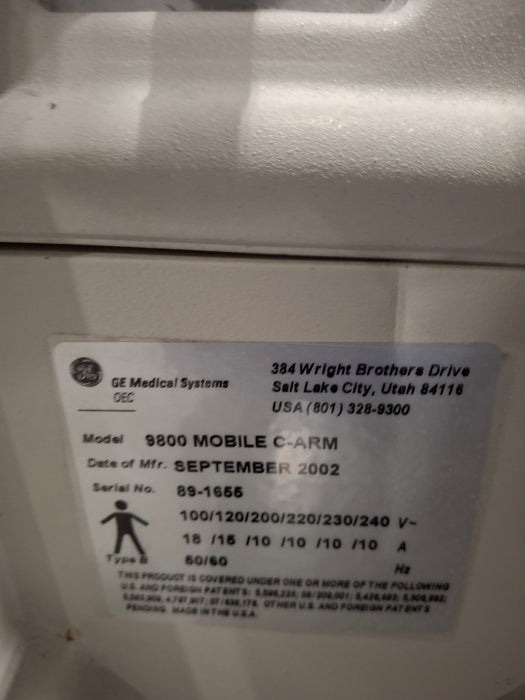 OEC Medical Systems 9800 Plus C-Arm