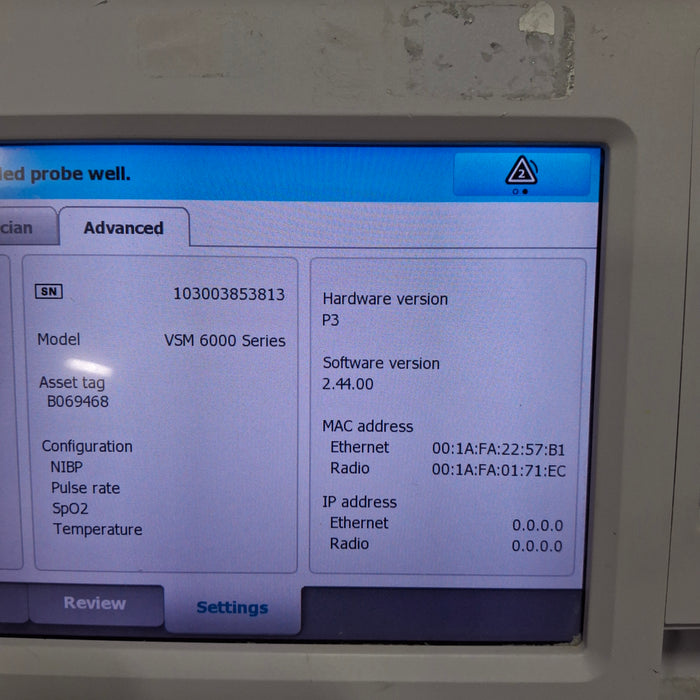 Welch Allyn Connex 6500 65MTXX - Masimo SpO2, SureTemp Vital Signs Monitor