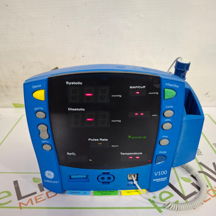 GE Healthcare Dinamap V100 - NIBP, SpO2, Temp Vital Signs Monitor