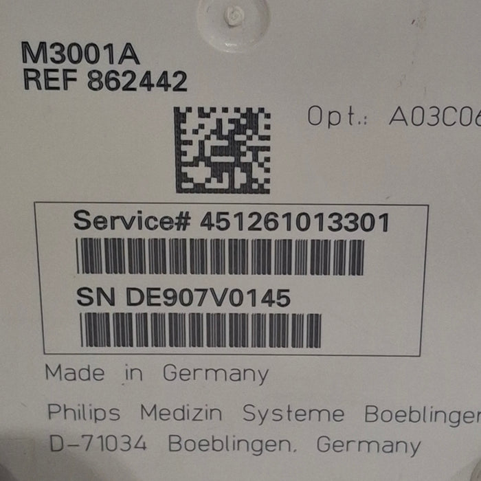 Philips M3001A-A03C06 Masimo SpO2, NIBP, ECG, Temp, IBP MMS Module