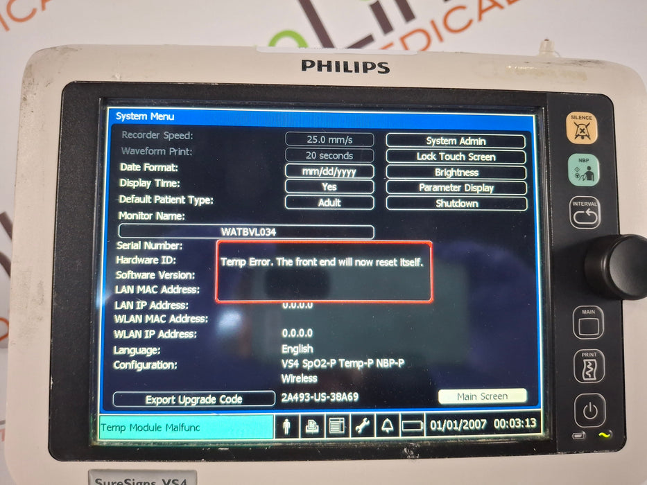 Philips SureSigns VS4 Vital Signs Monitor