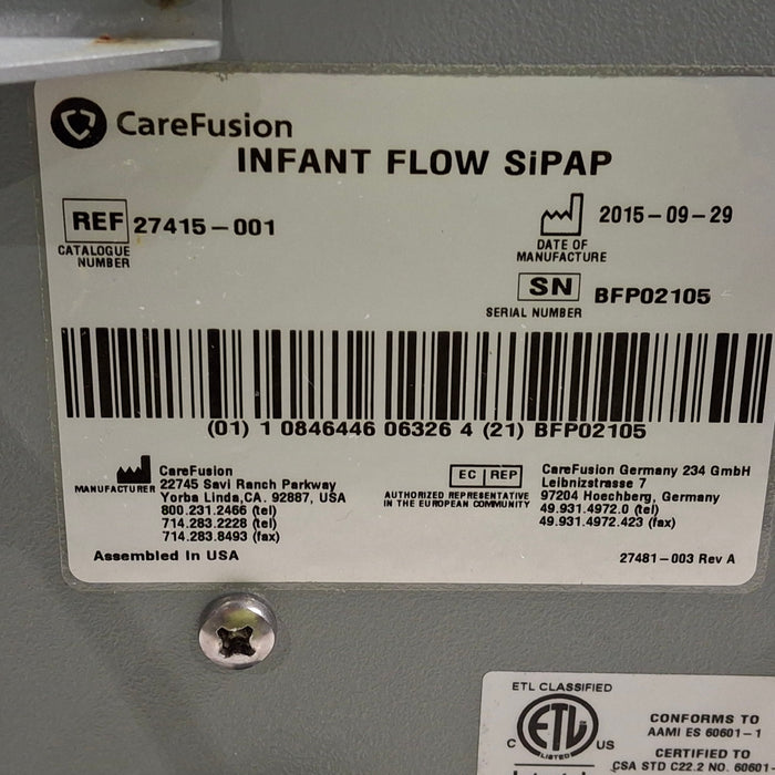 CareFusion Infant Flow SIPAP Ventilation System