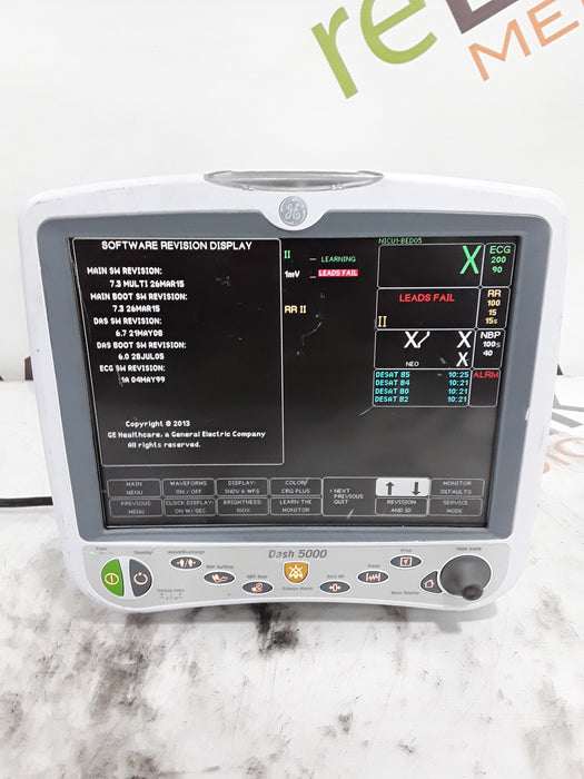 GE Healthcare Dash 5000 - GE/Nellcor SpO2 Patient Monitor