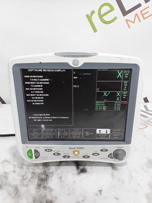 GE Healthcare Dash 5000 - Masimo SpO2 Patient Monitor