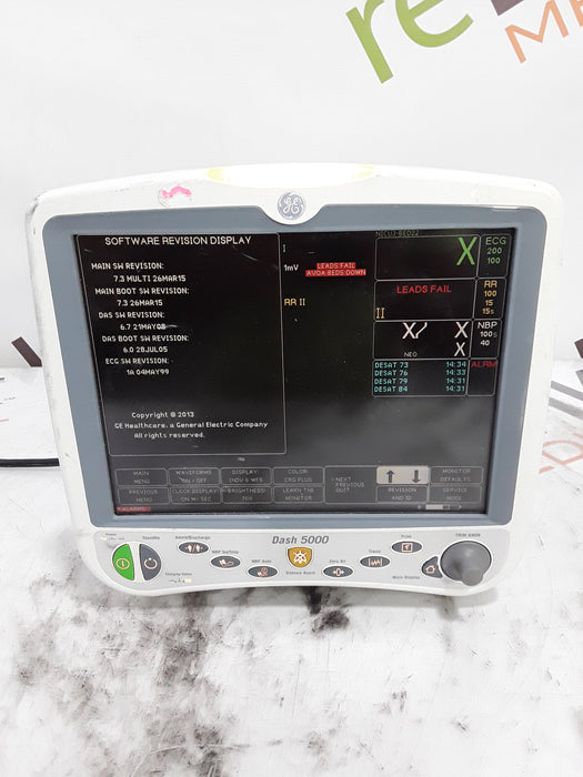 GE Healthcare Dash 5000 - Masimo SpO2 Patient Monitor