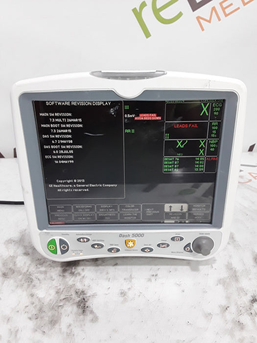 GE Healthcare Dash 5000 - GE/Nellcor SpO2 Patient Monitor