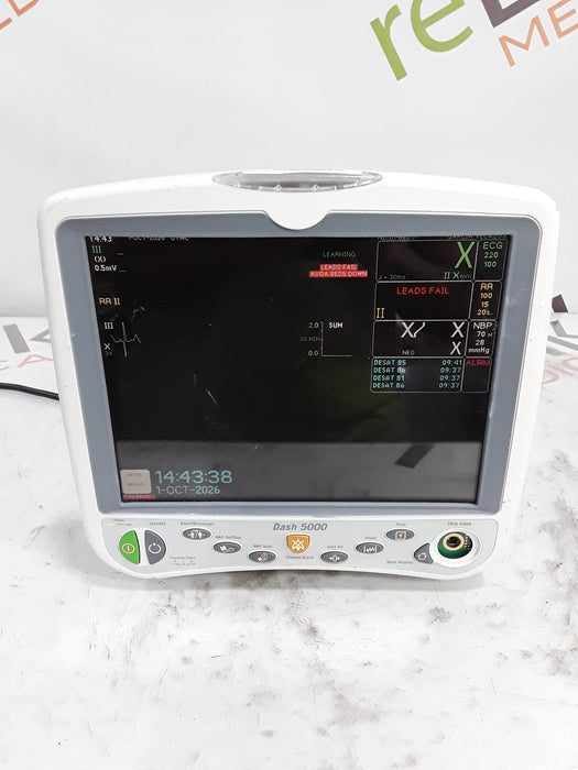GE Healthcare Dash 5000 - Masimo SpO2 Patient Monitor