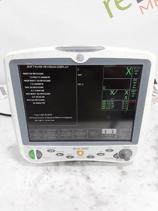 GE Healthcare Dash 5000 - Masimo SpO2 Patient Monitor