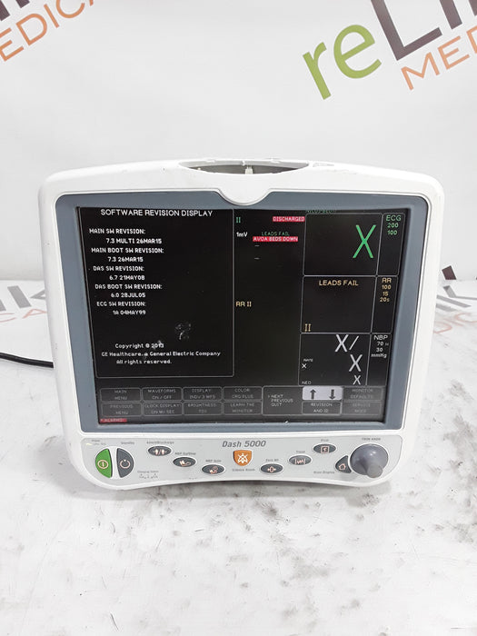 GE Healthcare Dash 5000 - GE/Nellcor SpO2 Patient Monitor