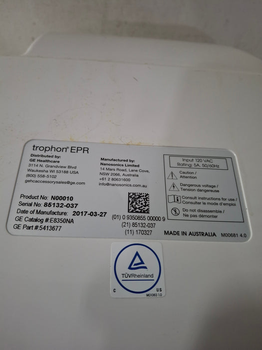 NanoSonics Trophon EPR High Level Disinfection