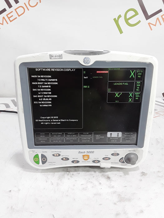 GE Healthcare Dash 5000 - Masimo SpO2 Patient Monitor