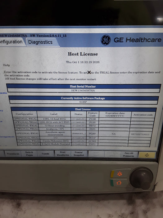 GE Healthcare Carescape B650 Anesthesia Care Patient Monitor