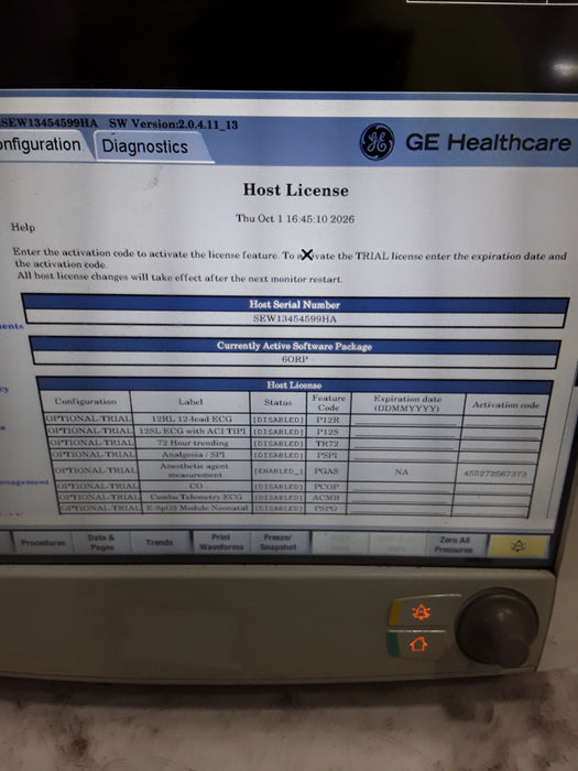 GE Healthcare Carescape B650 Anesthesia Care Patient Monitor