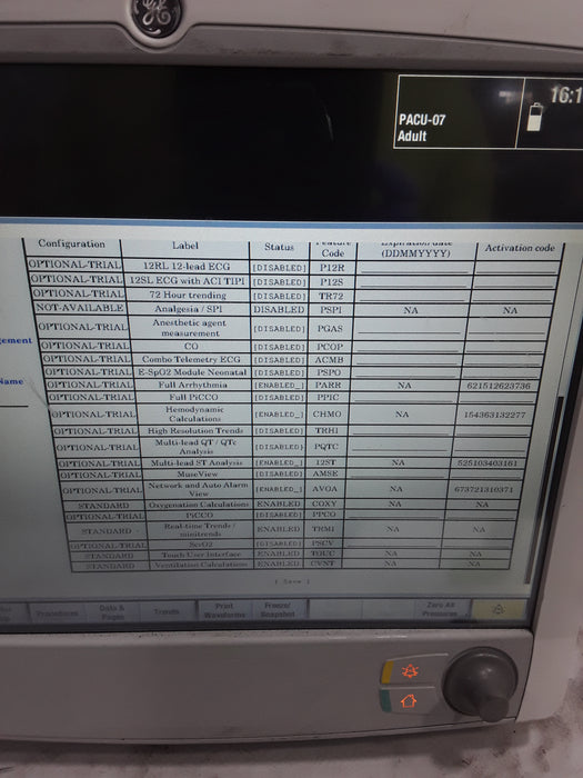 GE Healthcare Carescape B650 Post Anesthesia Care Patient Monitor