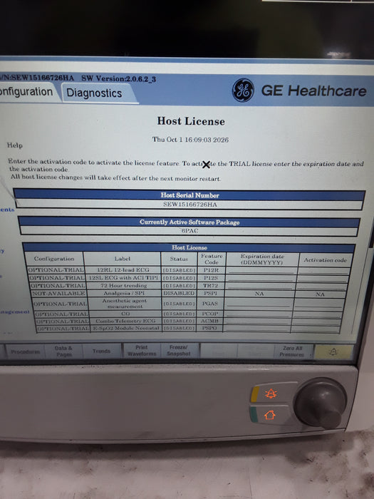 GE Healthcare Carescape B650 Post Anesthesia Care Patient Monitor