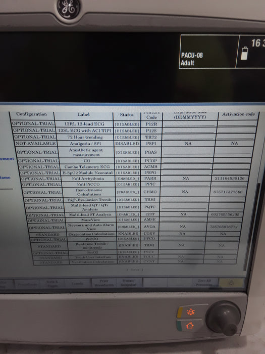 GE Healthcare Carescape B650 Post Anesthesia Care Patient Monitor