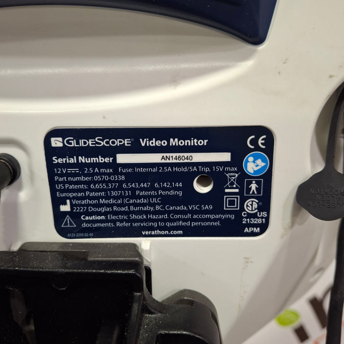Verathon Medical, Inc Glidescope Video Monitor w/ 0570-0306 Baton