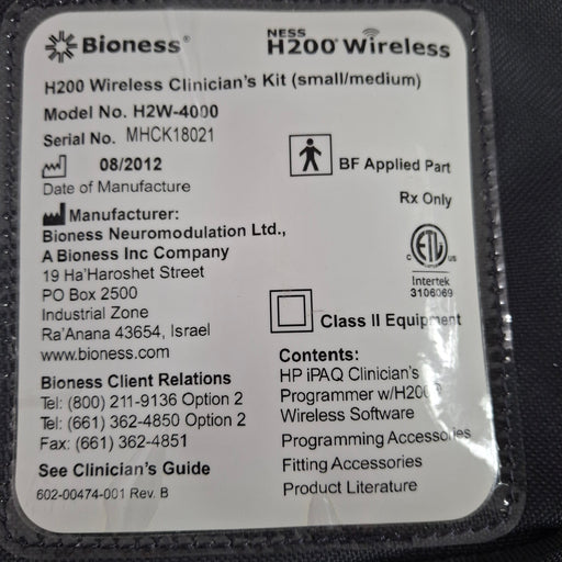 Bioness Inc Bioness Inc H200 (Small/Medium) Wireless Clinician's Kit Fitness and Rehab Equipment reLink Online