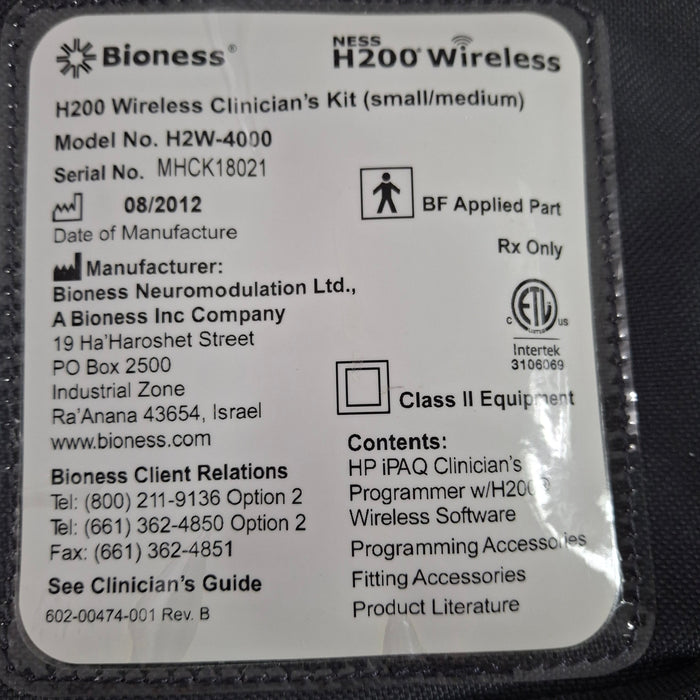 Bioness Inc H200 (Small/Medium) Wireless Clinician's Kit