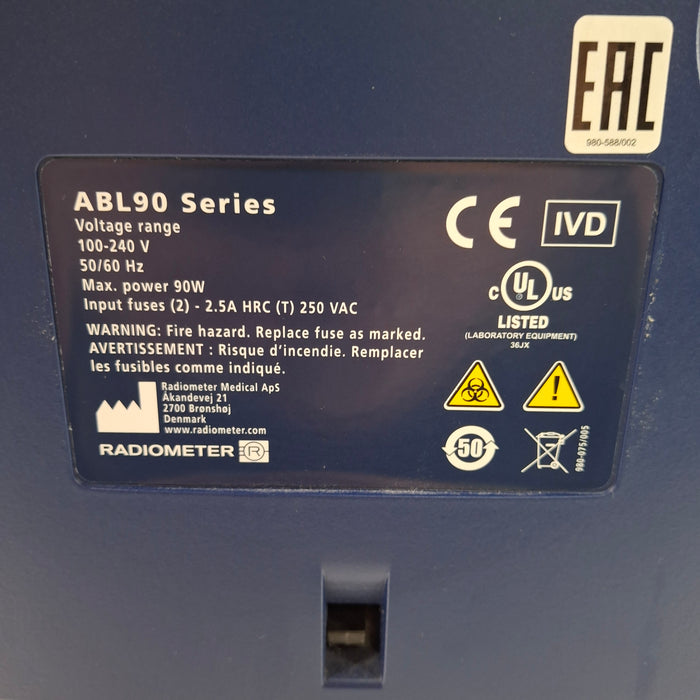Radiometer ABL90 Flex Plus Blood Gas Analyzer