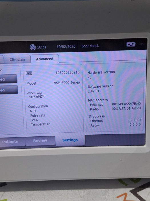 Welch Allyn Connex 6500 65NTXX - Nellcor SpO2, SureTemp Vital Signs Monitor