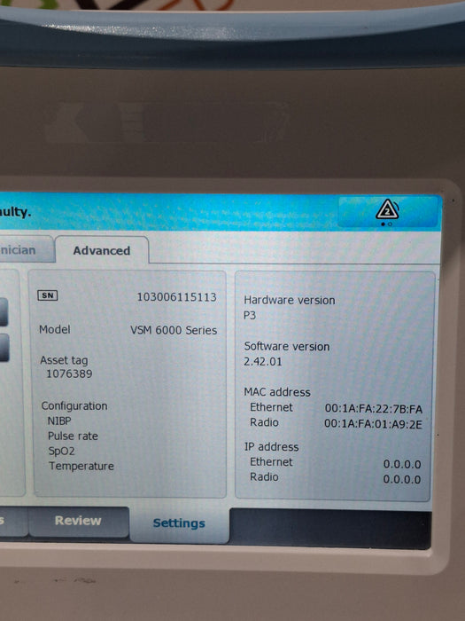 Welch Allyn Connex 6500 65NTXX - Nellcor SpO2, SureTemp Vital Signs Monitor