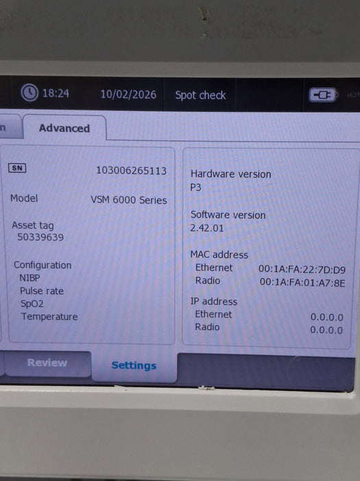 Welch Allyn Connex 6500 65NTXX - Nellcor SpO2, SureTemp Vital Signs Monitor