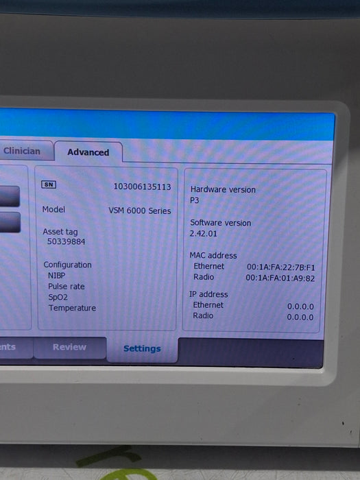Welch Allyn Connex 6500 65NTXX - Nellcor SpO2, SureTemp Vital Signs Monitor