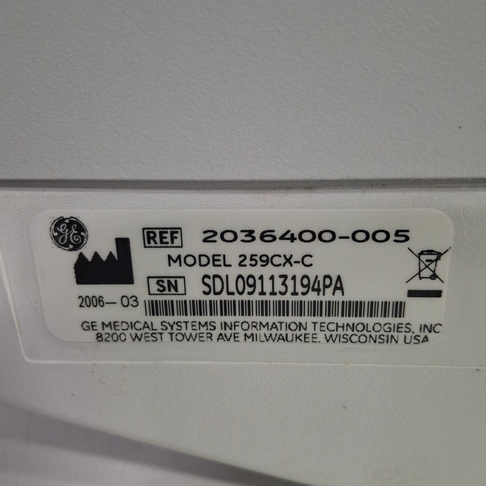 GE Healthcare Corometrics 250cx Series Model 259cx-c Fetal Monitor