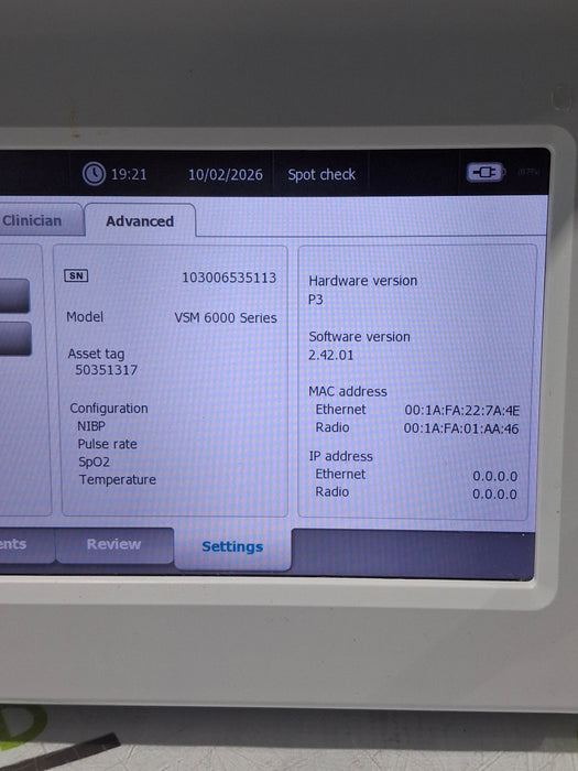 Welch Allyn Connex 6500 65NTXX - Nellcor SpO2, SureTemp Vital Signs Monitor