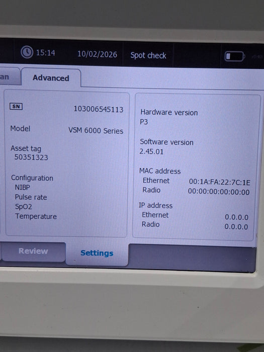 Welch Allyn Connex 6500 65NTXX - Nellcor SpO2, SureTemp Vital Signs Monitor