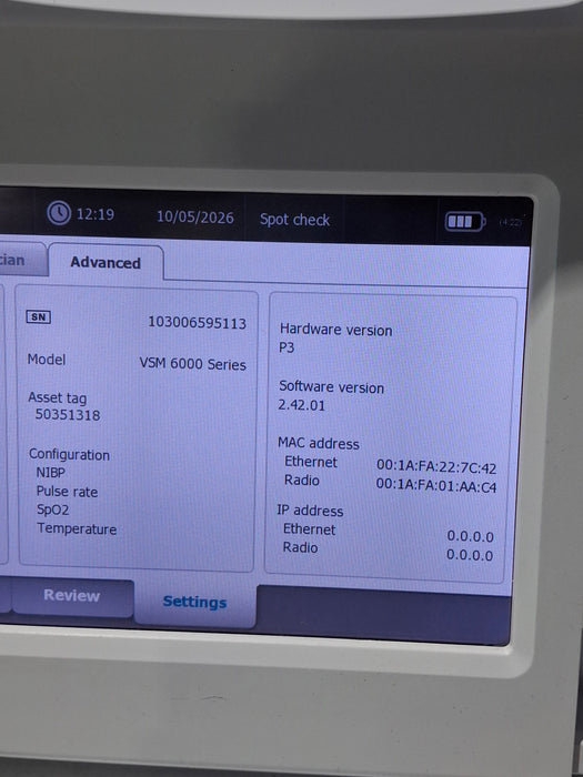 Welch Allyn Connex 6500 65NTXX - Nellcor SpO2, SureTemp Vital Signs Monitor