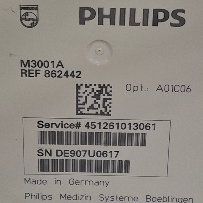 Philips M3001A-A01C06 Fast SpO2, NIBP, ECG, Temp, IBP MMS Module