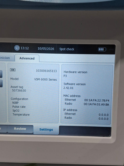 Welch Allyn Connex 6500 65NTXX - Nellcor SpO2, SureTemp Vital Signs Monitor
