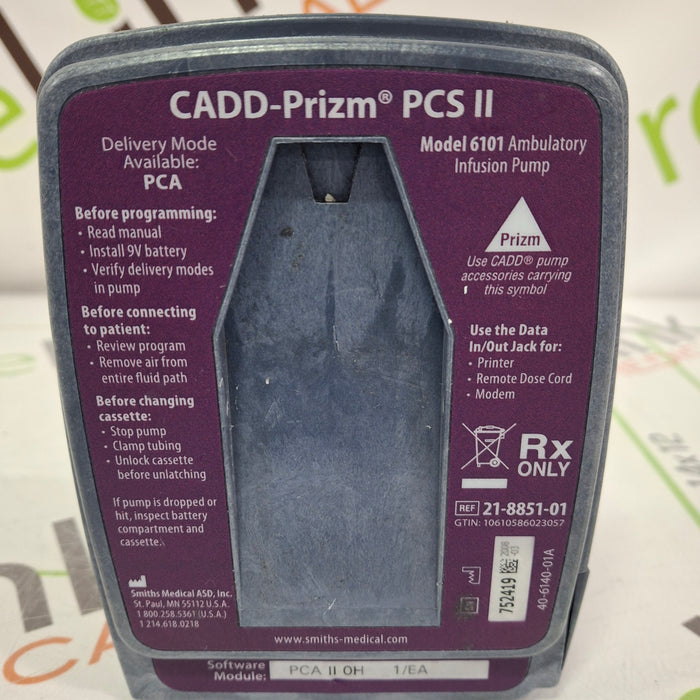 Smiths Medical CADD Prizm PCS II 6101 Ambulatory Infusion Pump