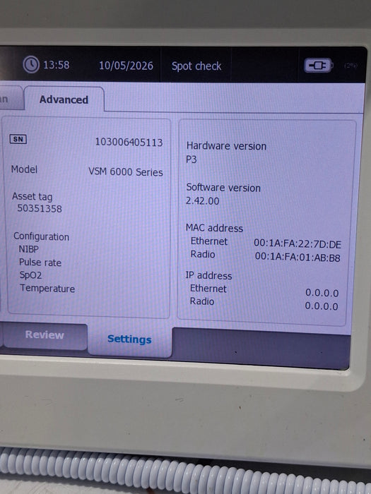 Welch Allyn Connex 6500 65NTXX - Nellcor SpO2, SureTemp Vital Signs Monitor