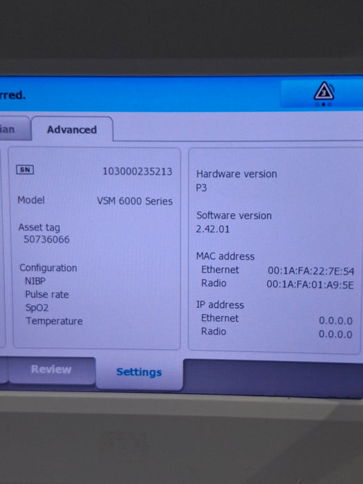 Welch Allyn Connex 6500 65NTXX - Nellcor SpO2, SureTemp Vital Signs Monitor