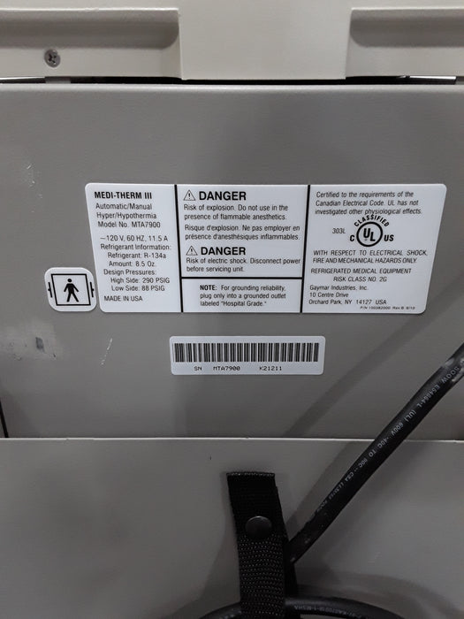 Gaymar Medi-Therm III MTA7900 Hyper/Hypothermia Machine