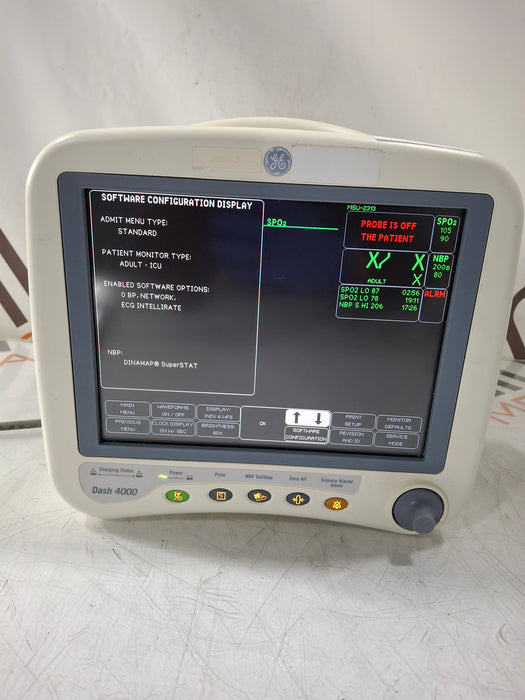 GE Healthcare Dash 4000 - Masimo SpO2 Patient Monitor
