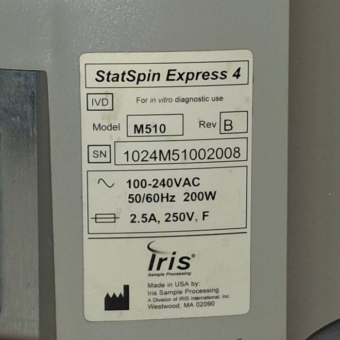 IRIS Medical StatSpin Express 4 Bench Top Centrifuge