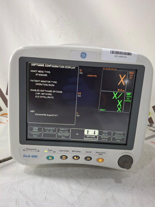 GE Healthcare Dash 4000 - Masimo SpO2 Patient Monitor