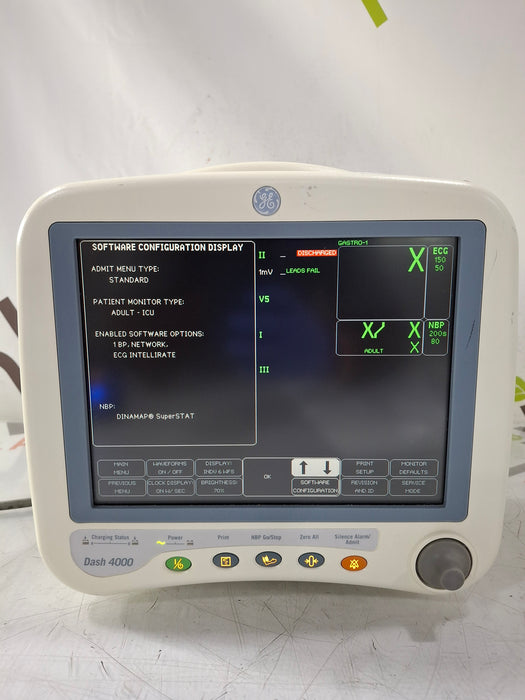 GE Healthcare Dash 4000 - Masimo SpO2 Patient Monitor