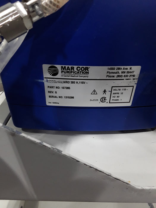 Mar Cor Purification RO, WRO 300H, 115V Rover, Dialysis Water Transport System
