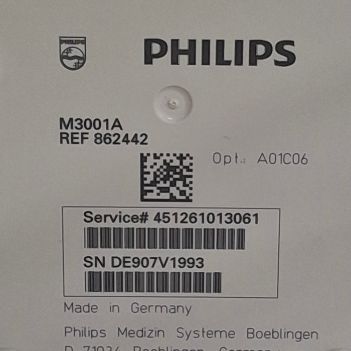 Philips M3001A-A01C06 Fast SpO2, NIBP, ECG, Temp, IBP MMS Module