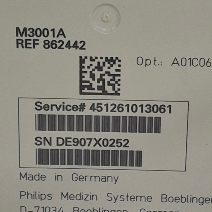 Philips M3001A-A01C06 Fast SpO2, NIBP, ECG, Temp, IBP MMS Module