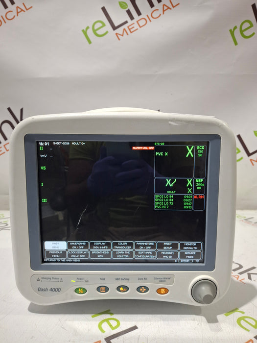GE Healthcare Dash 4000 - Masimo SpO2 Patient Monitor