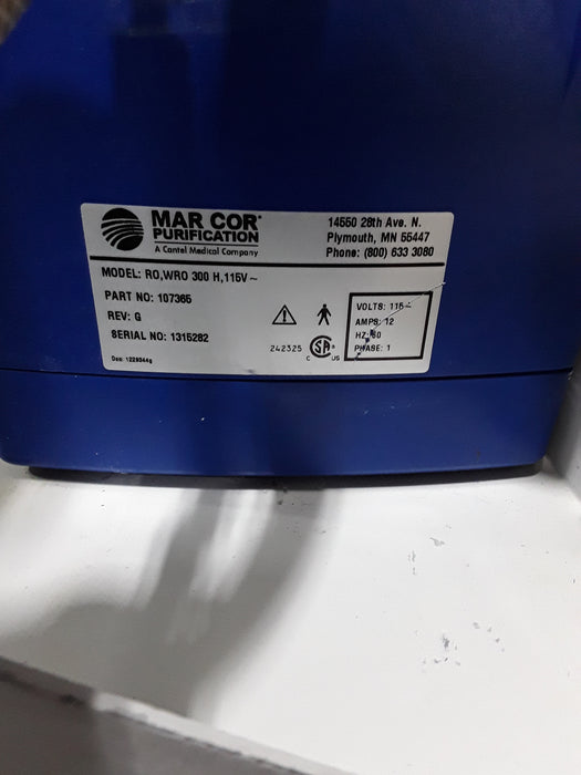 Mar Cor Purification RO, WRO 300H, 115V Rover, Dialysis Water Transport System